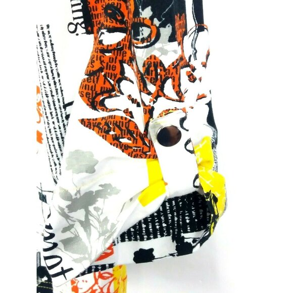 Collagecore Athleisure Abstract Yellow Jacket Women SIze Large Scenic Full Zip - Picture 7 of 9